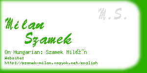 milan szamek business card